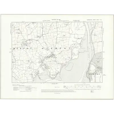 1910 Map of Lancashire XXXIV.NW, 1916 Print