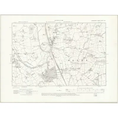1910 Map of Lancashire XXXIV.SE, 1919 Print