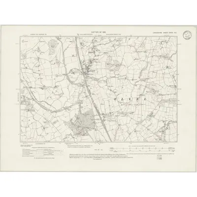 1910 Map of Lancashire XXXIV.SE, 1933 Print