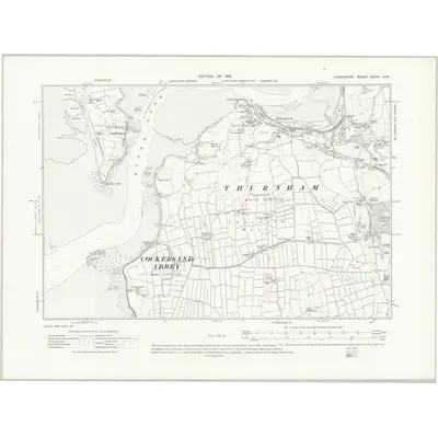 1910 Map of Lancashire XXXIV.SW, 1919 Print