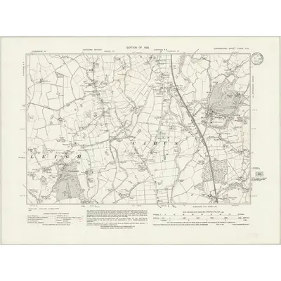 1930 Map of Lancashire XXXIX.SE, 1933 Print
