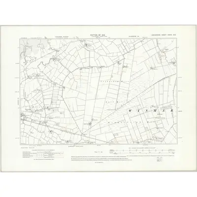 1910 Map of Lancashire XXXIX.SW, 1914 Print