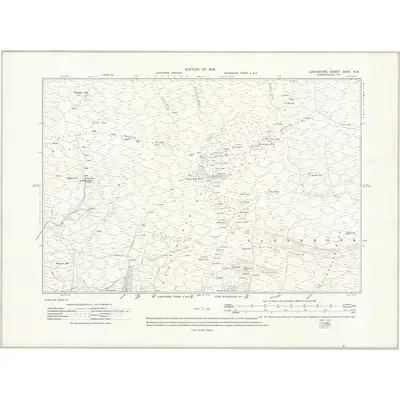 1910 Map of Lancashire XXXV.NE, 1915 Print