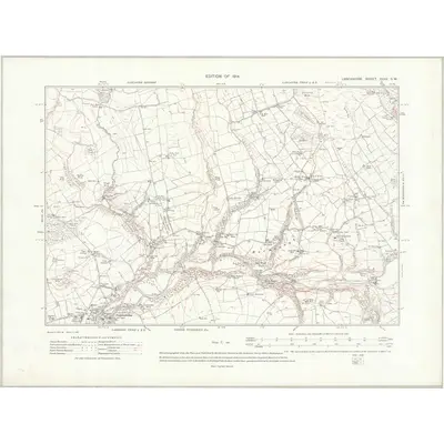 1910 Map of Lancashire XXXV.SW, 1914 Print