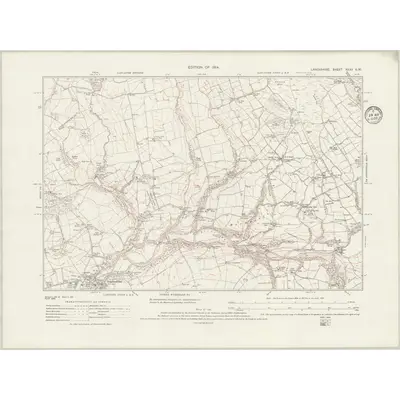 1910 Map of Lancashire XXXV.SW, 1935 Print