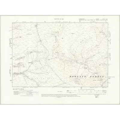 1910 Map of Lancashire XXXVI.SW, 1919 Print