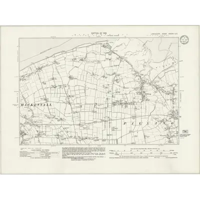 1930 Map of Lancashire XXXVIII.SE, 1933 Print