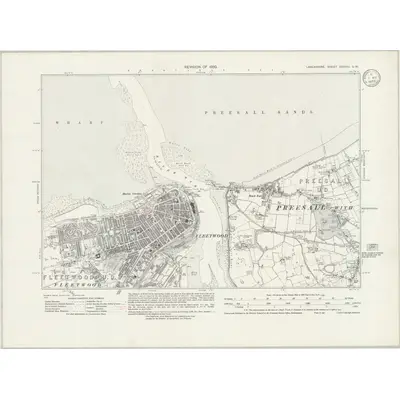 1930 Map of Lancashire XXXVIII.SW, 1933 Print