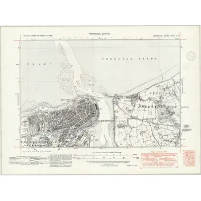 1938 Map of Lancashire XXXVIII.SW, 1947 Print