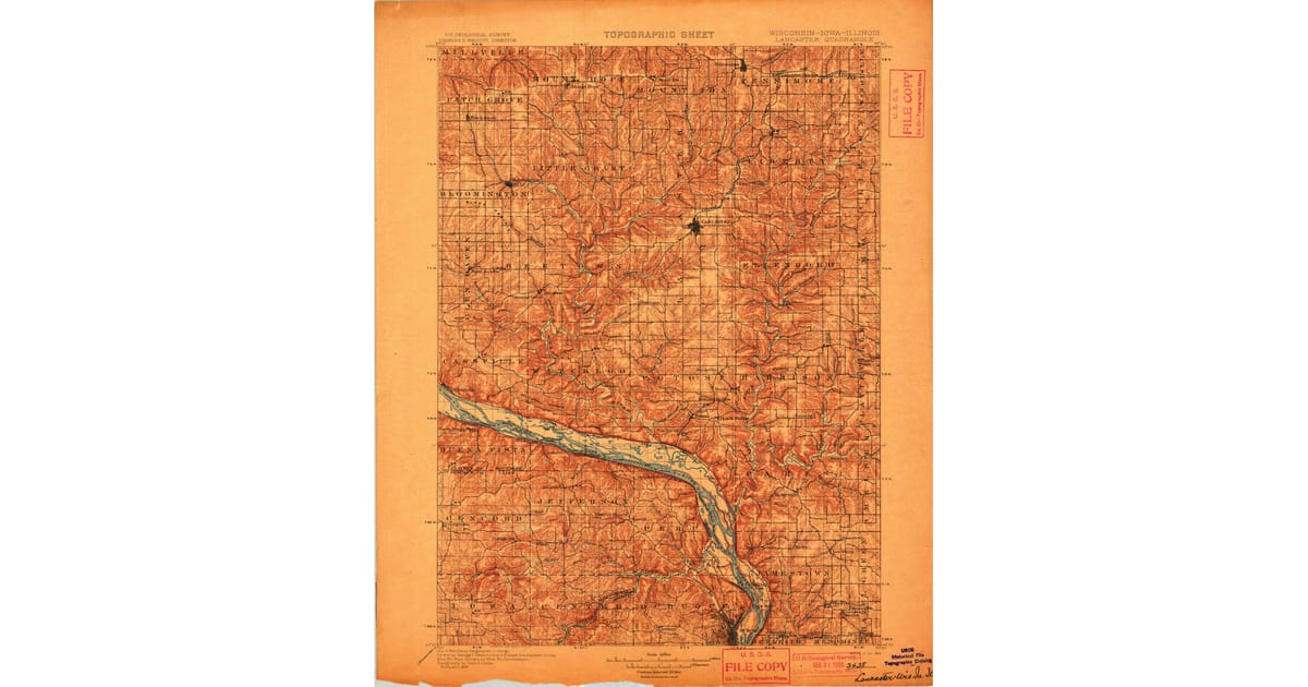 1900 1909 Maps of Ellenboro WI - Lancaster Green Lake County Wi Usgs Topo 1900 Og 1200x630