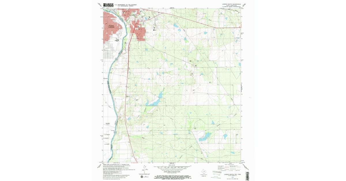 1979 Map of Laredo South, Webb County, TX — High-Res | Pastmaps