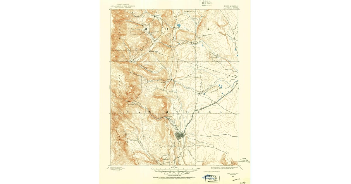 Old Maps of Abuelo, NM for Hiking & Exploration | Pastmaps