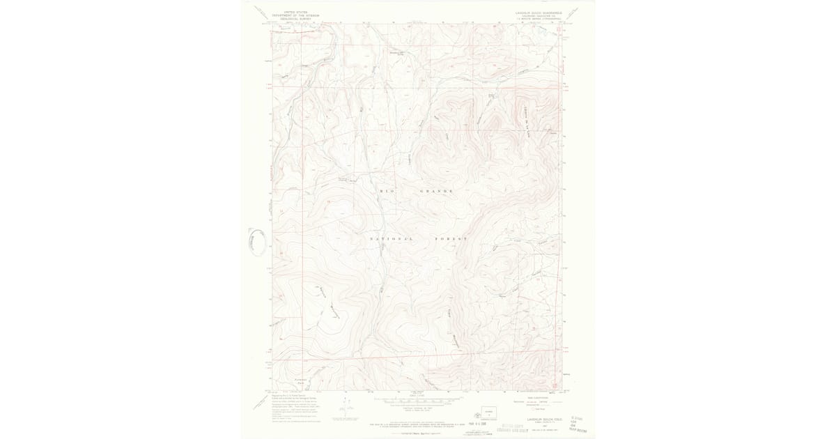 Laughlin Grid Map 1967 Map of Laughlin Gulch, Saguache County, CO — High-Res | Pastmaps