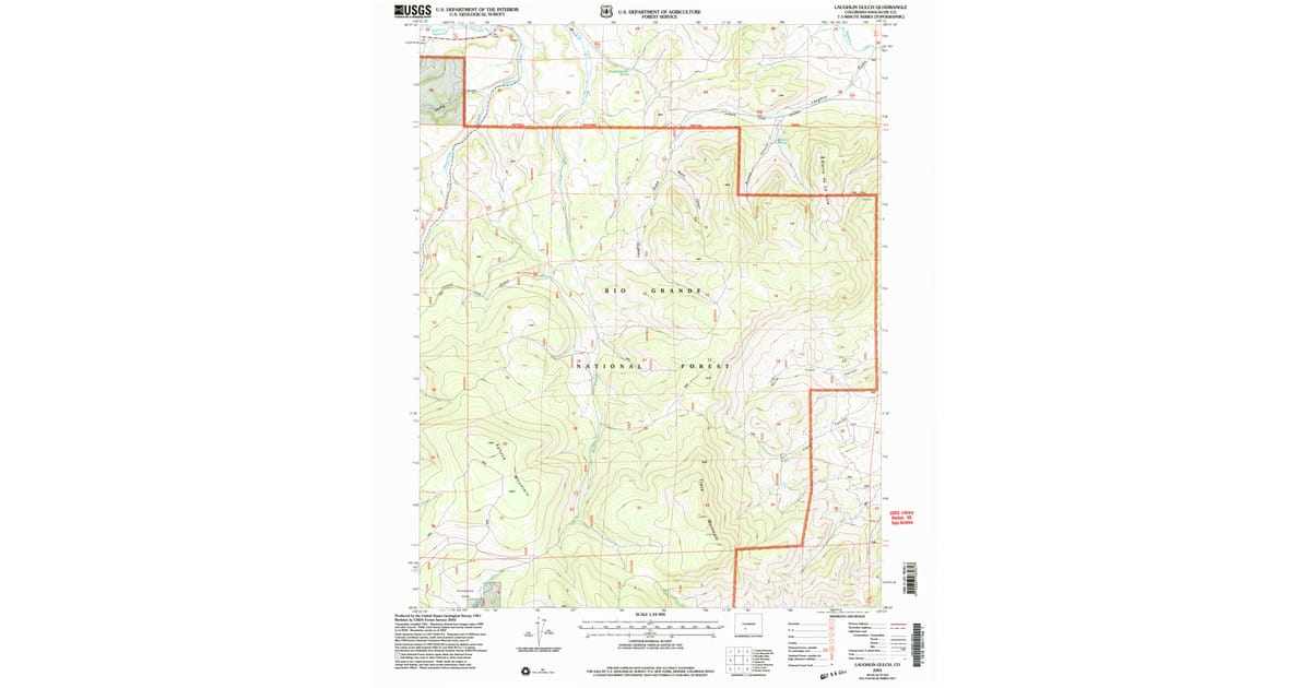 2001 Map of Laughlin Gulch, Saguache County, CO — High-Res | Pastmaps