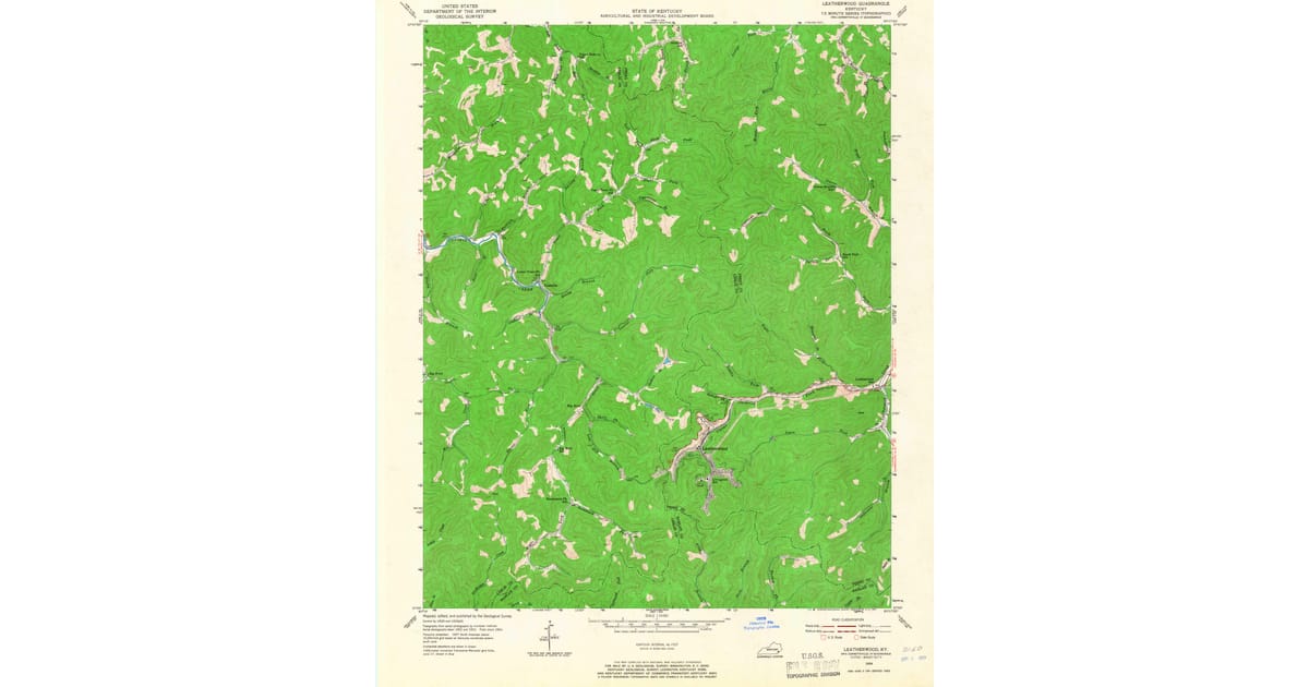 1950s Maps of Leatherwood, KY | Pastmaps