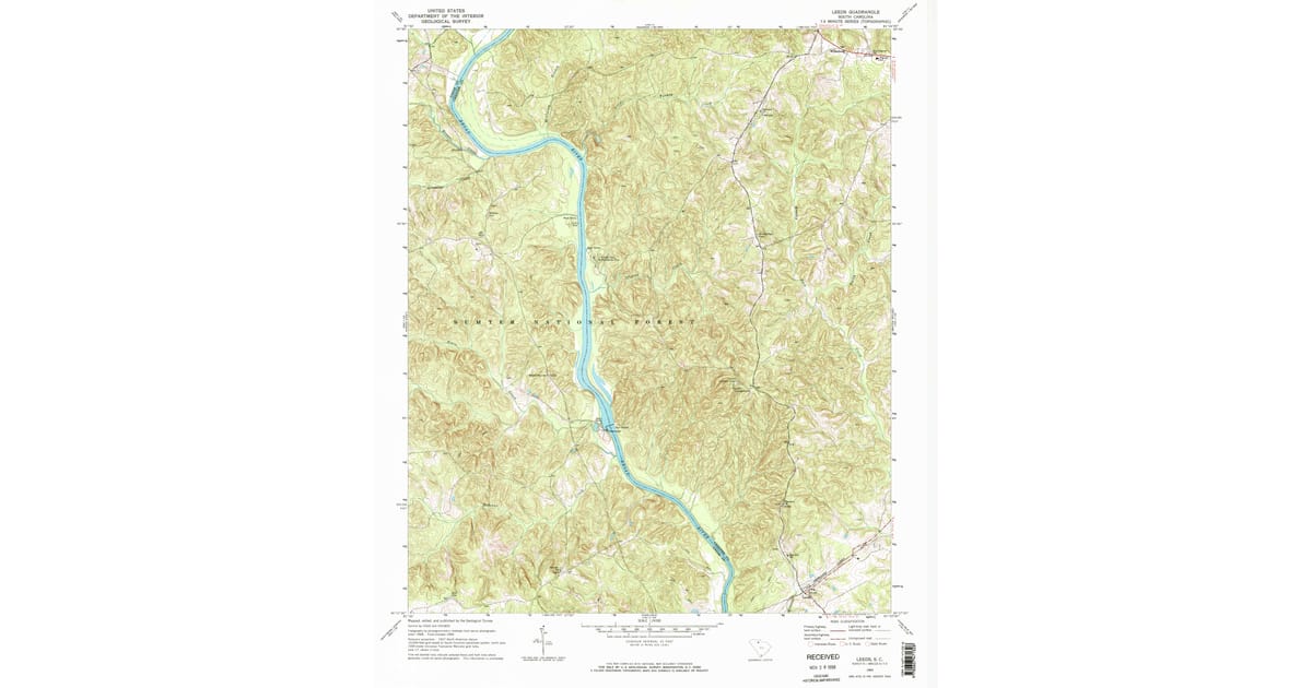 1969 Map of Leeds, Chester County, SC — High-Res, 1974 Print #2 | Pastmaps