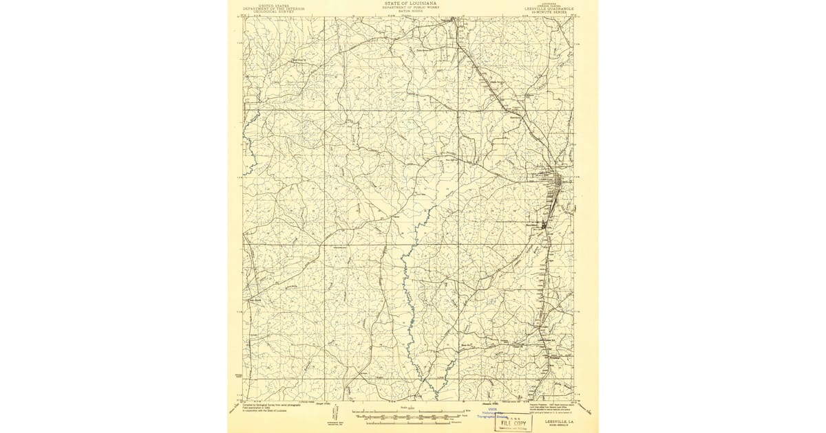 Old Maps of Anacoco LA for Metal - Leesville Vernon County La Usgs Topo 1941 Og 1200x630 