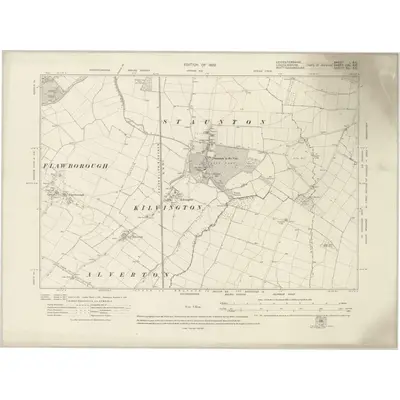 1915 Map of Leicestershire I.SE, 1922 Print