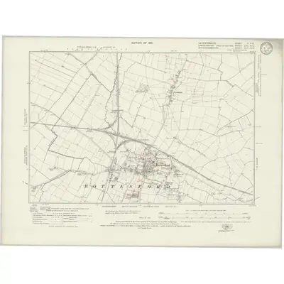 1915 Map of Leicestershire II.NE, 1933 Print