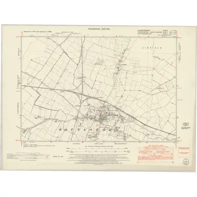 1950 Map of Leicestershire II.NE, 1952 Print