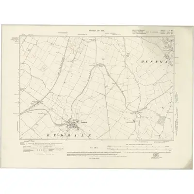 1915 Map of Leicestershire II.SE, 1922 Print