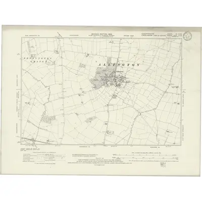 1902 Map of Leicestershire III.NW, 1933 Print