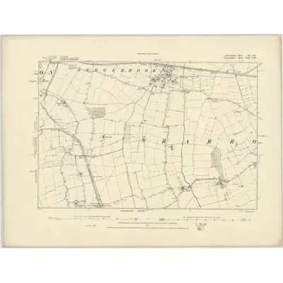 1886 Map of Leicestershire III.SW, 1887 Print
