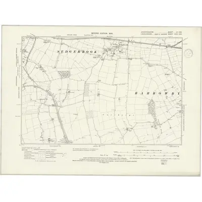 1902 Map of Leicestershire III.SW, 1938 Print