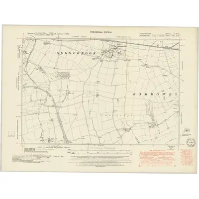 1948 Map of Leicestershire III.SW, 1951 Print