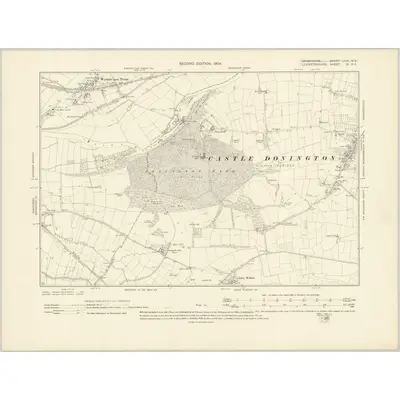 1889 Map of Leicestershire IX.NE, 1904 Print