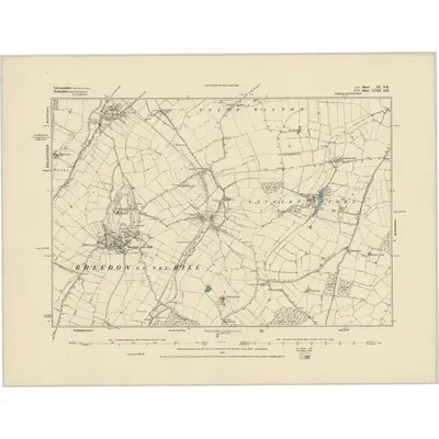 1881 Map of Leicestershire IX.SE, 1885 Print