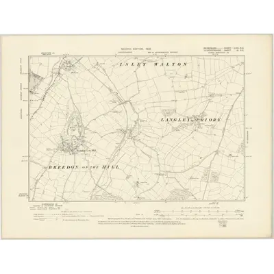 1889 Map of Leicestershire IX.SE, 1902 Print