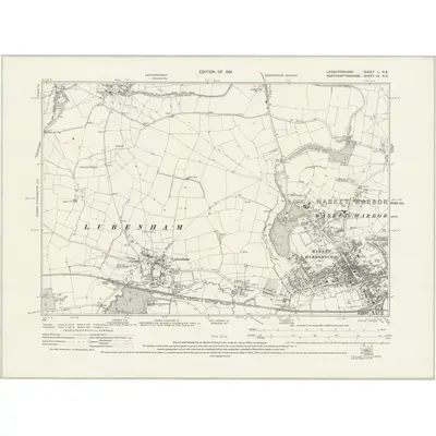 1928 Map of Leicestershire L.NE, 1931 Print