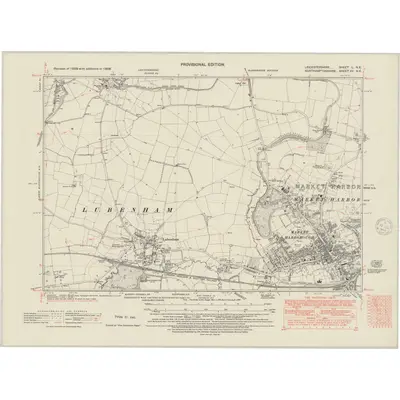1938 Map of Leicestershire L.NE, 1948 Print