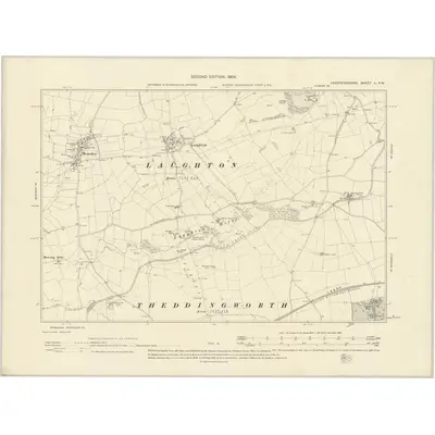 1902 Map of Leicestershire L.NW, 1904 Print