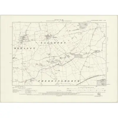 1928 Map of Leicestershire L.NW, 1931 Print