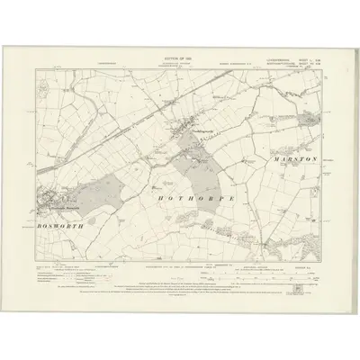 1928 Map of Leicestershire L.SW, 1931 Print