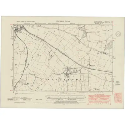 1938 Map of Leicestershire LI.SW, 1948 Print