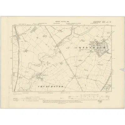 1901 Map of Leicestershire LII.NE, 1905 Print