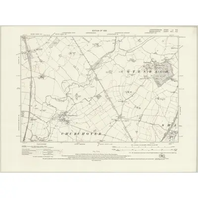 1923 Map of Leicestershire LII.NE, 1926 Print