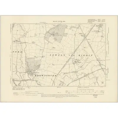1902 Map of Leicestershire LII.SE, 1905 Print