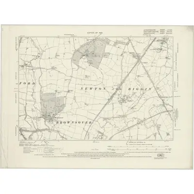 1923 Map of Leicestershire LII.SE, 1926 Print