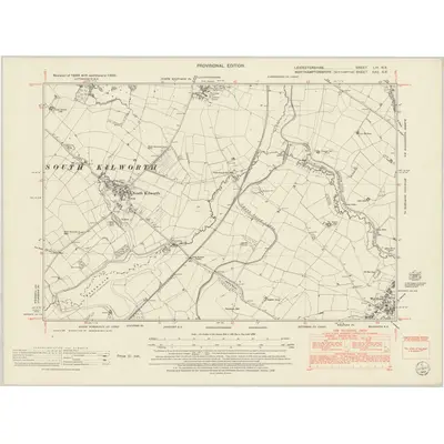 1950 Map of Leicestershire LIII.NE, 1952 Print