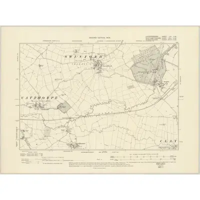 1902 Map of Leicestershire LIII.SW, 1904 Print