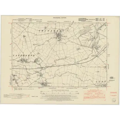 1950 Map of Leicestershire LIII.SW, 1952 Print