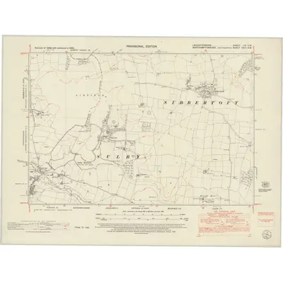 1950 Map of Leicestershire LIV.NW, 1952 Print