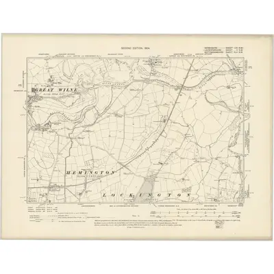1899 Map of Leicestershire V.SW, 1904 Print