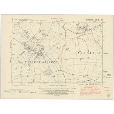 1950 Map of Leicestershire VI.NE, 1952 Print