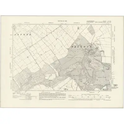 1928 Map of Leicestershire VII.NE, 1931 Print