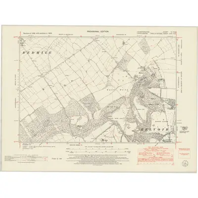 1950 Map of Leicestershire VII.NE, 1952 Print